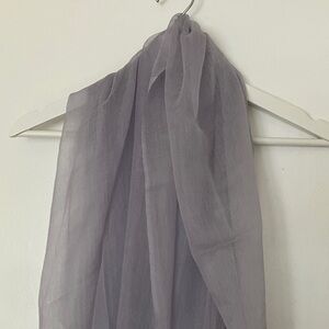 Elegant Sheer Gray Scarf 100% cashmere